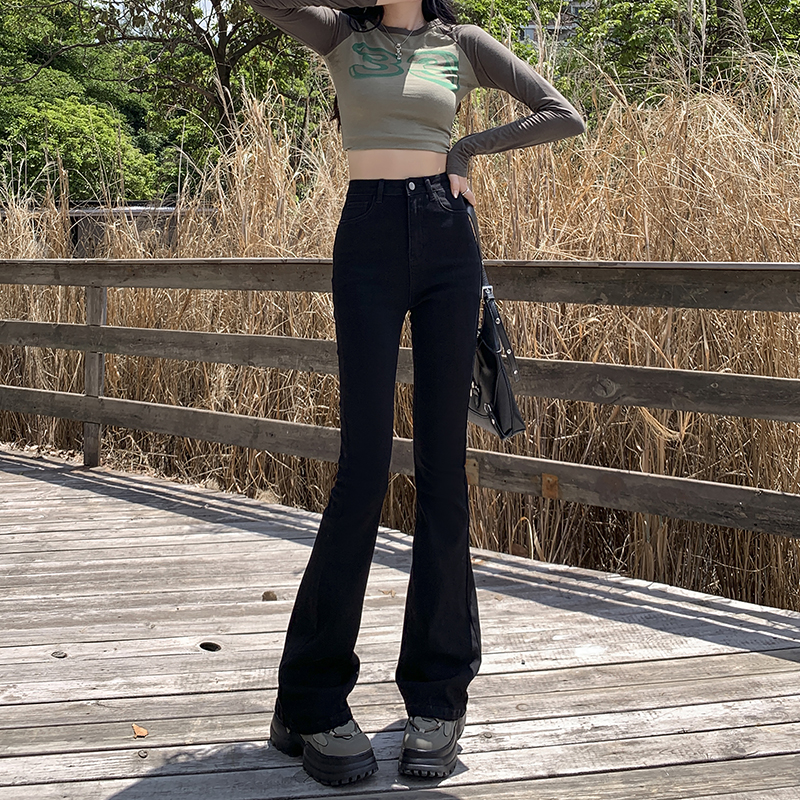 Summer autumn wide leg long pants speaker light luxury jeans