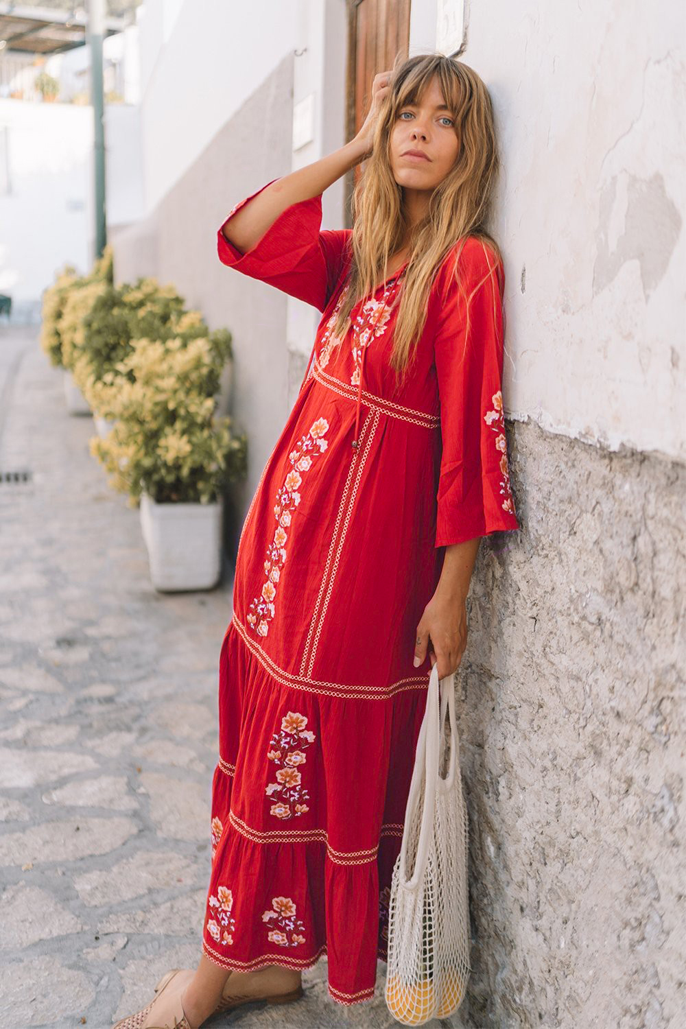 Embroidery Bohemian style vacation dress