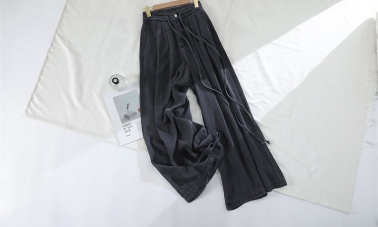 Loose all-match jeans wide leg thin flare pants for women