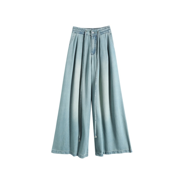 Loose all-match jeans wide leg thin flare pants for women