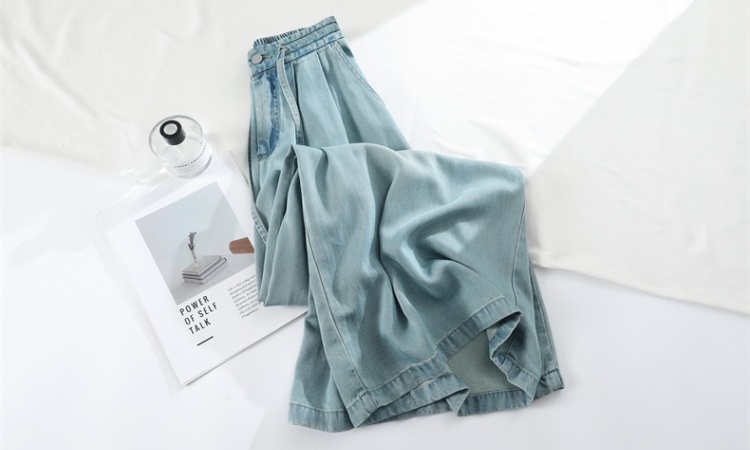 Loose all-match jeans wide leg thin flare pants for women