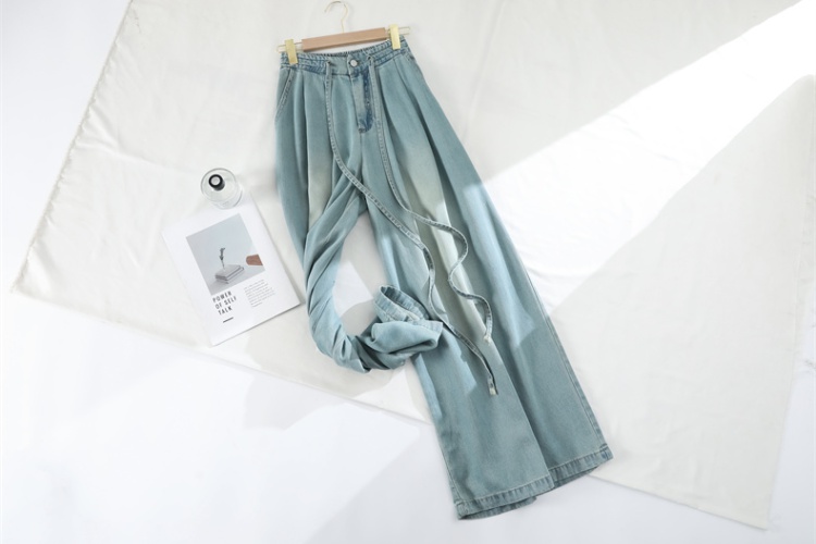 Loose all-match jeans wide leg thin flare pants for women