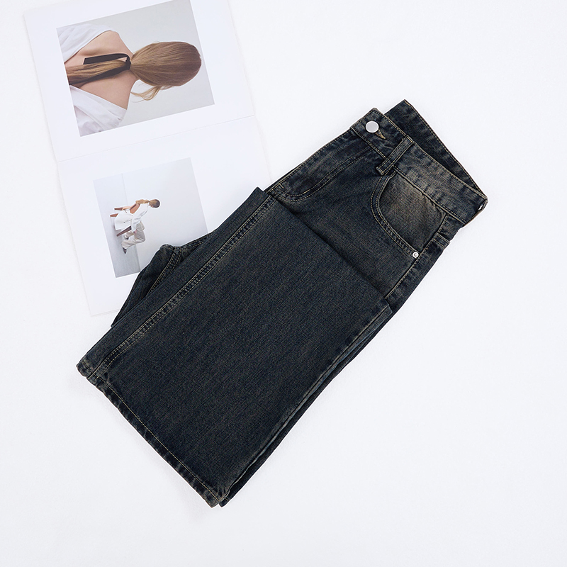 Mopping loose jeans micro speaker wide leg pants