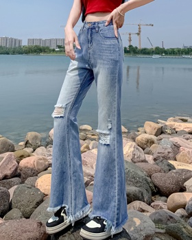 Show high wide leg thin jeans slim micro speaker soft pants