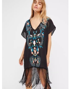 Tassels vacation dress embroidery Turkey robe