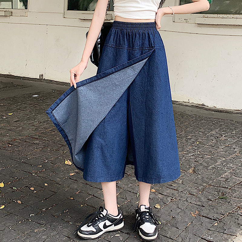 Long autumn skirt small fellow denim skirt for women