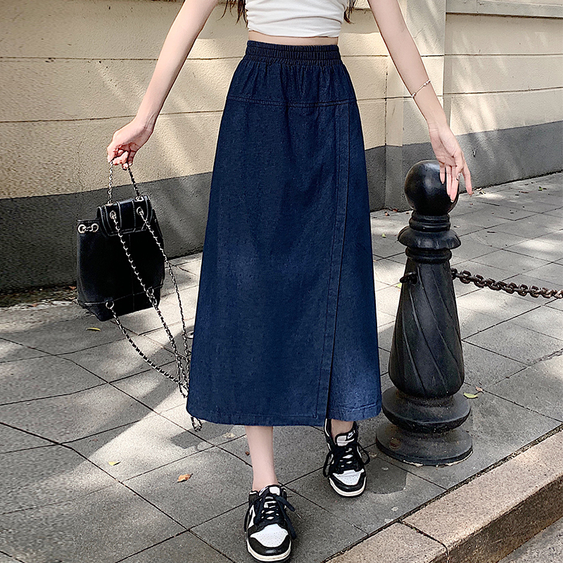 Long autumn skirt small fellow denim skirt for women