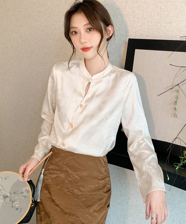 Autumn Chinese style small shirt chiffon cheongsam