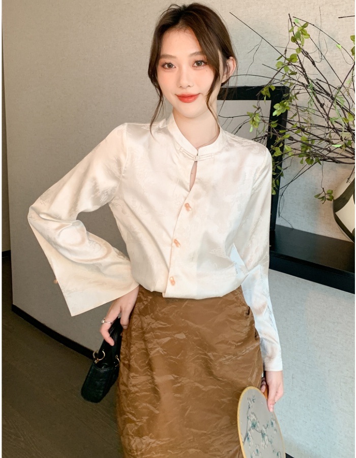 Autumn Chinese style small shirt chiffon cheongsam