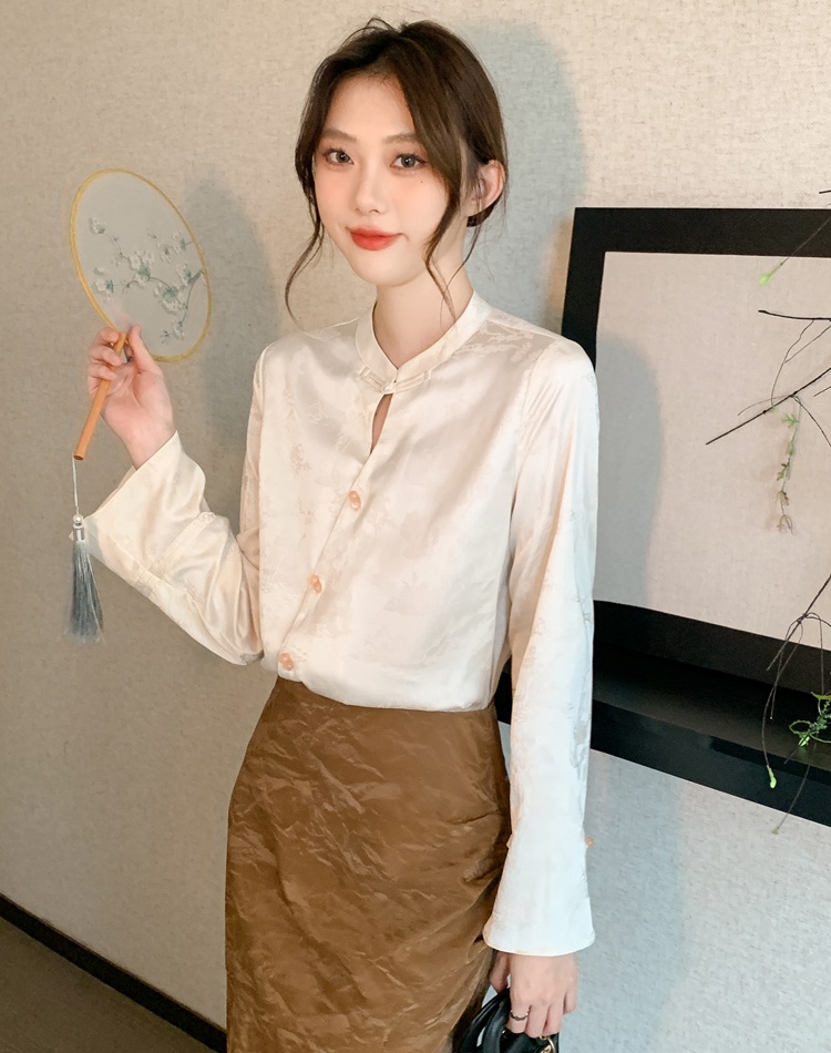 Autumn Chinese style small shirt chiffon cheongsam