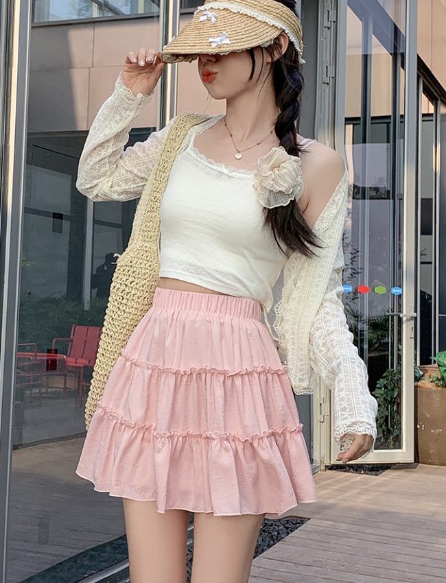 High waist cake skirt ballet A-line short skirt for women