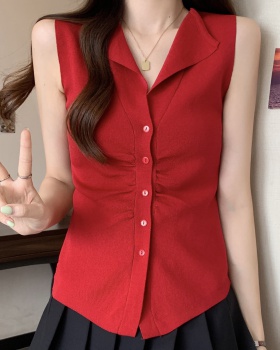 Large yard Korean style waistcoat slim vest for women