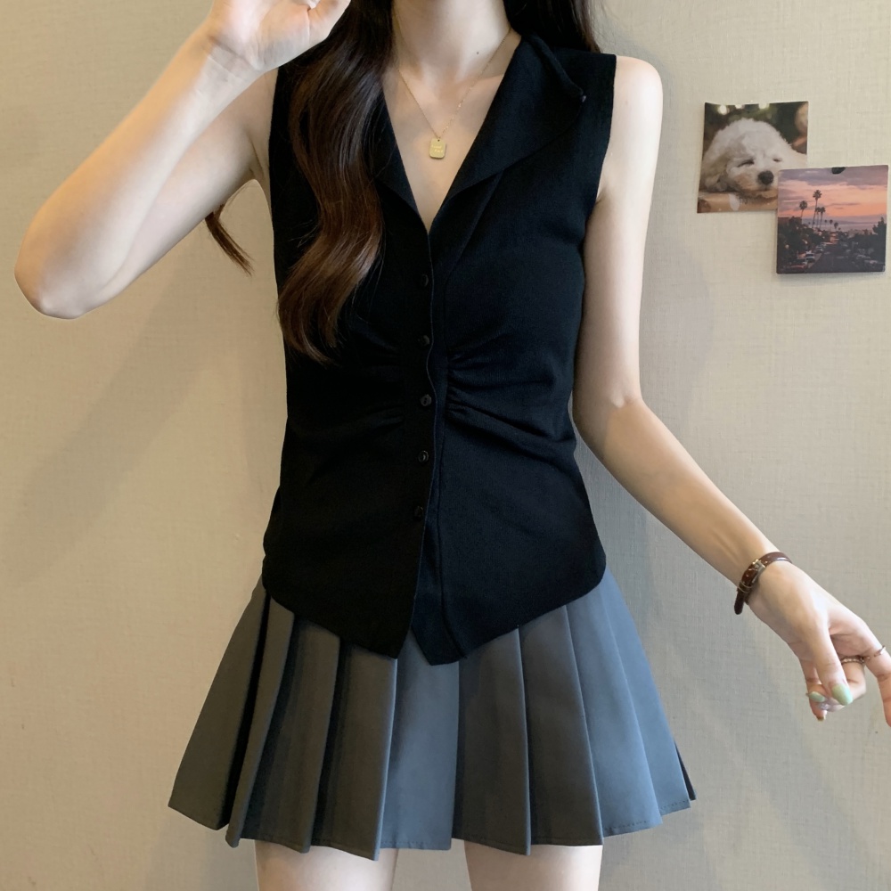 Large yard Korean style waistcoat slim vest for women