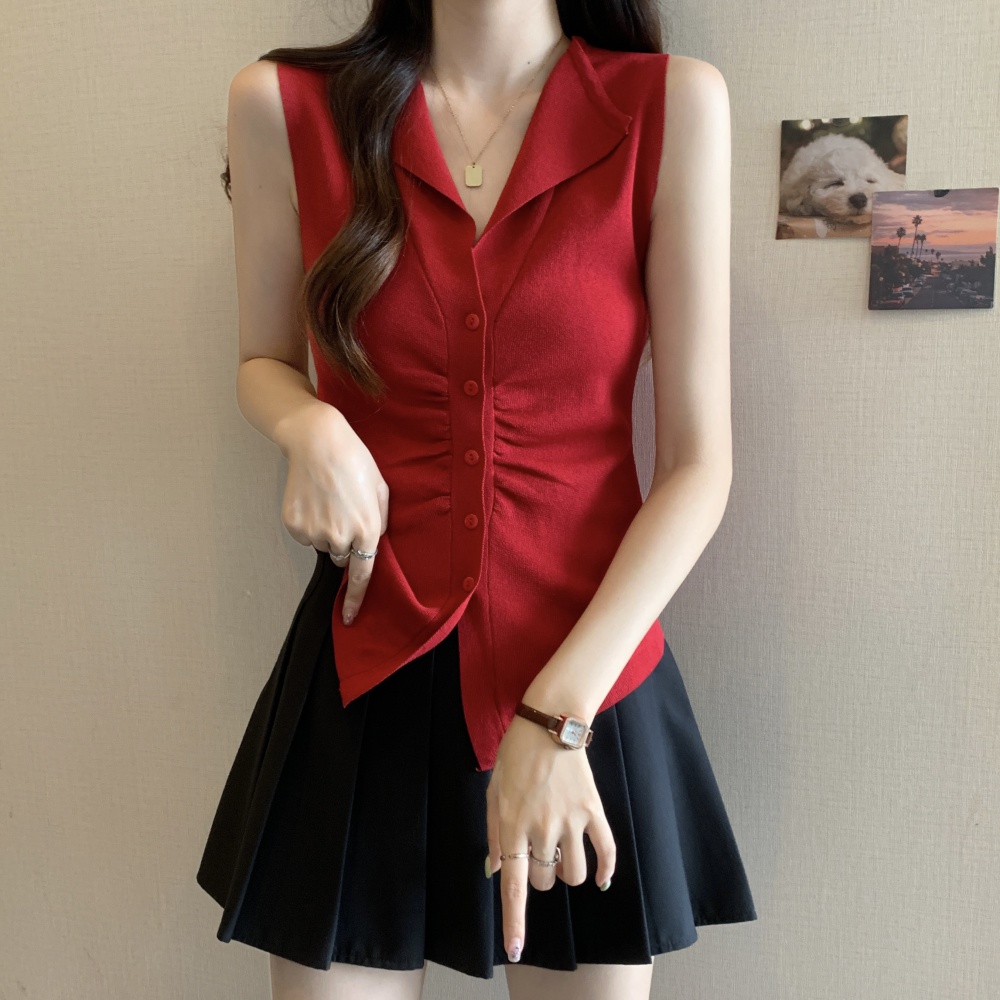 Large yard Korean style waistcoat slim vest for women