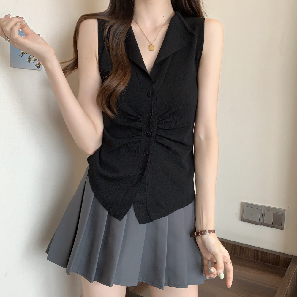 Large yard Korean style waistcoat slim vest for women