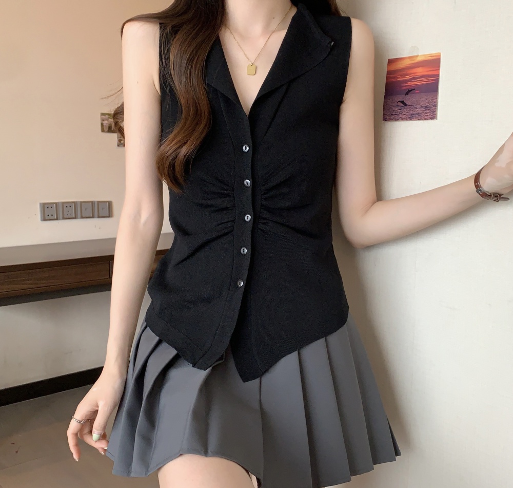 Large yard Korean style waistcoat slim vest for women