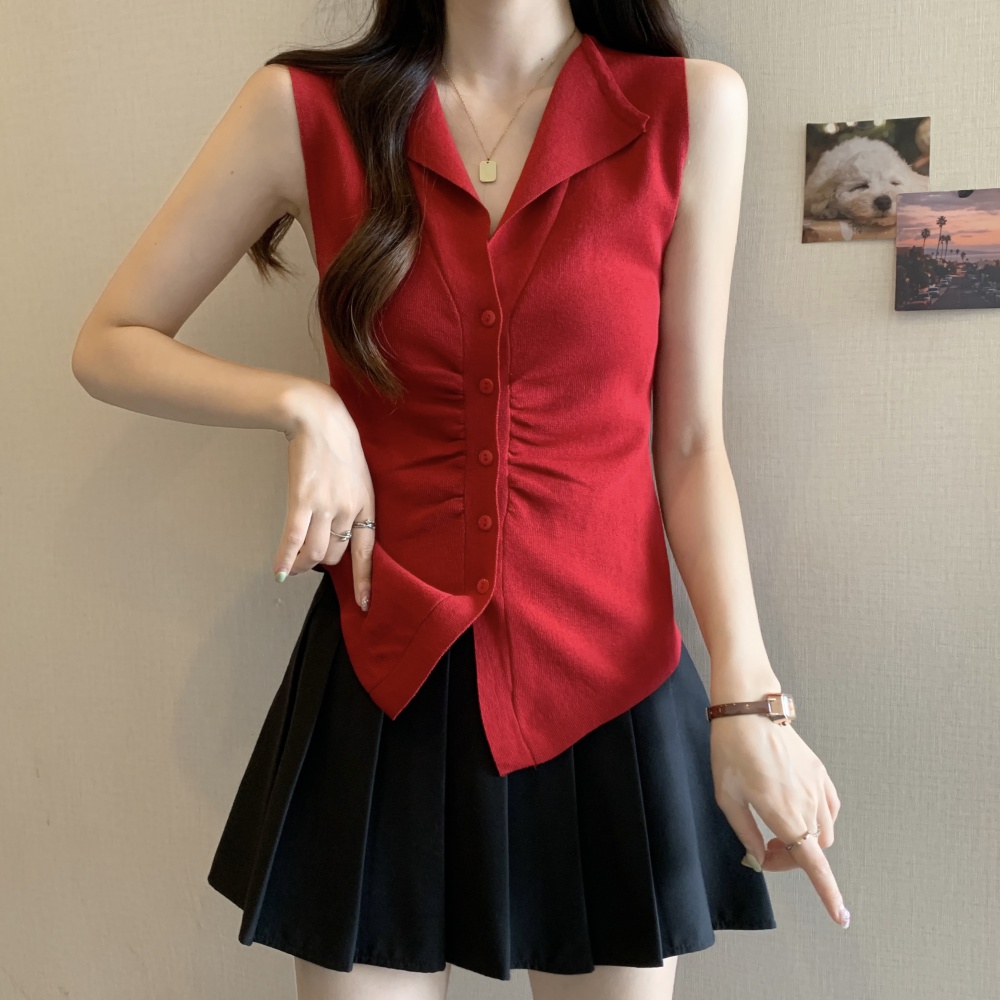 Large yard Korean style waistcoat slim vest for women