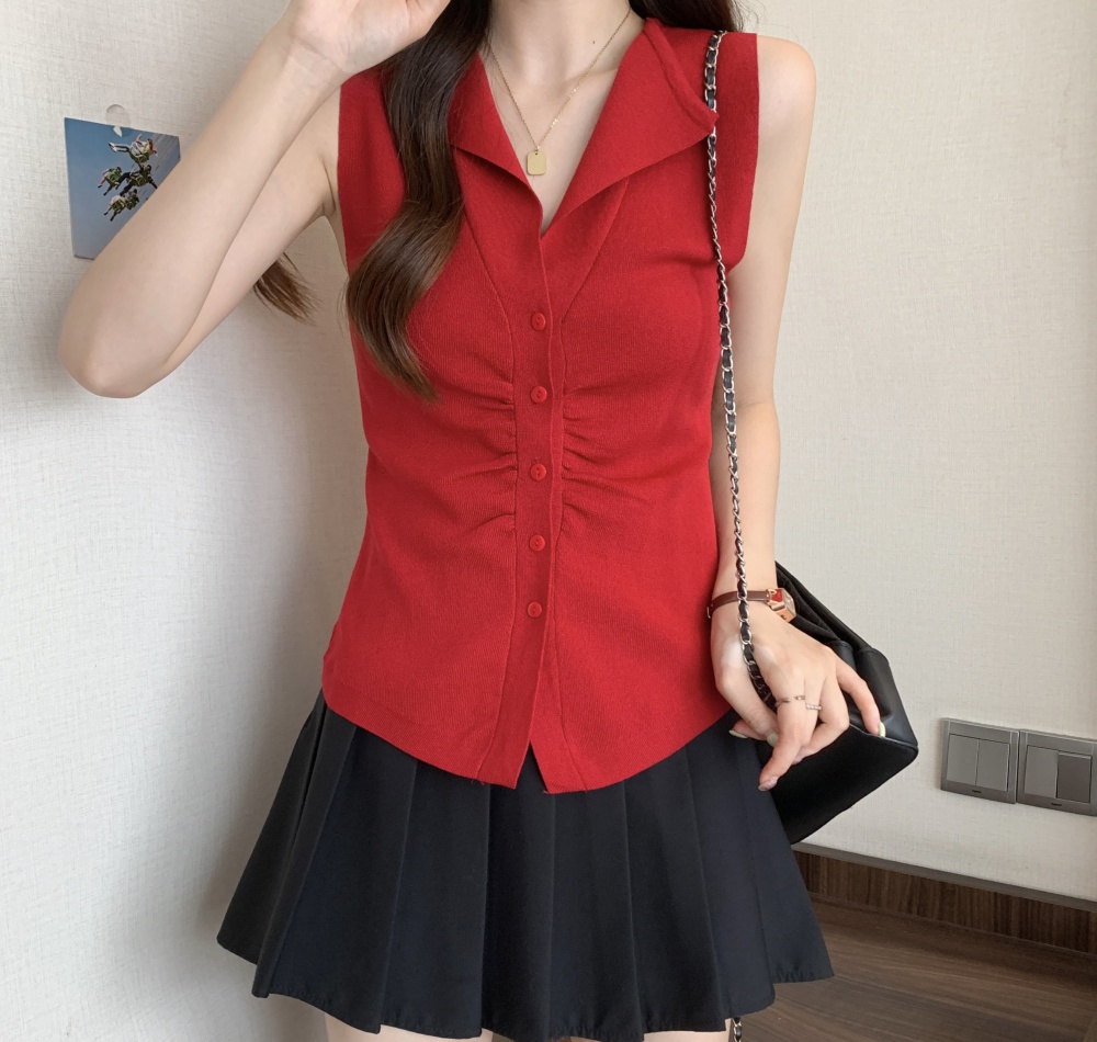 Large yard Korean style waistcoat slim vest for women