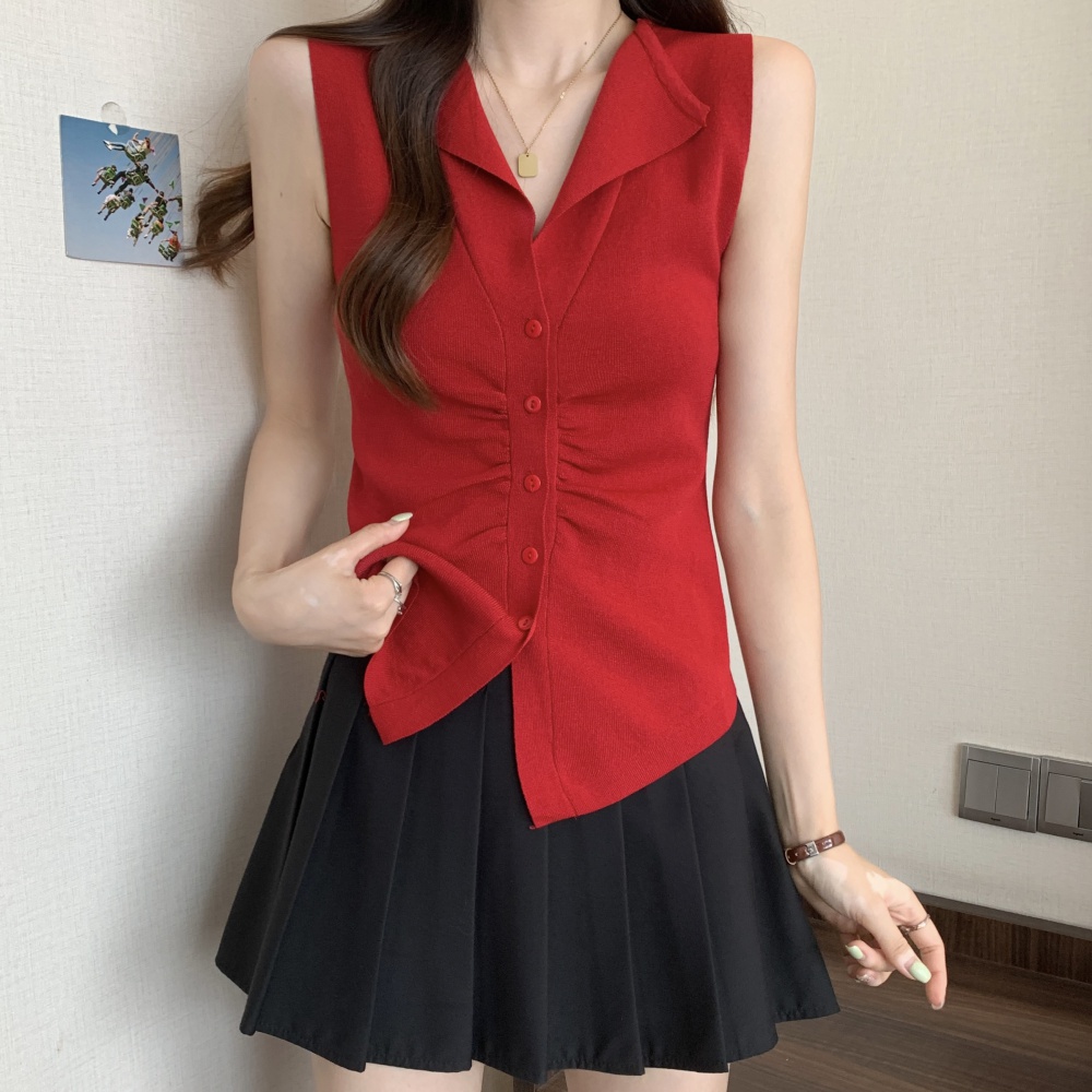 Large yard Korean style waistcoat slim vest for women