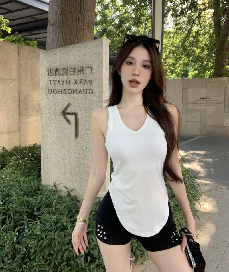 With chest pad enticement vest slim sleeveless tops