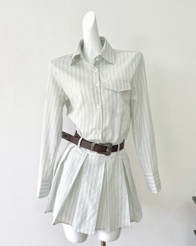 Stripe dress long sleeve shirt