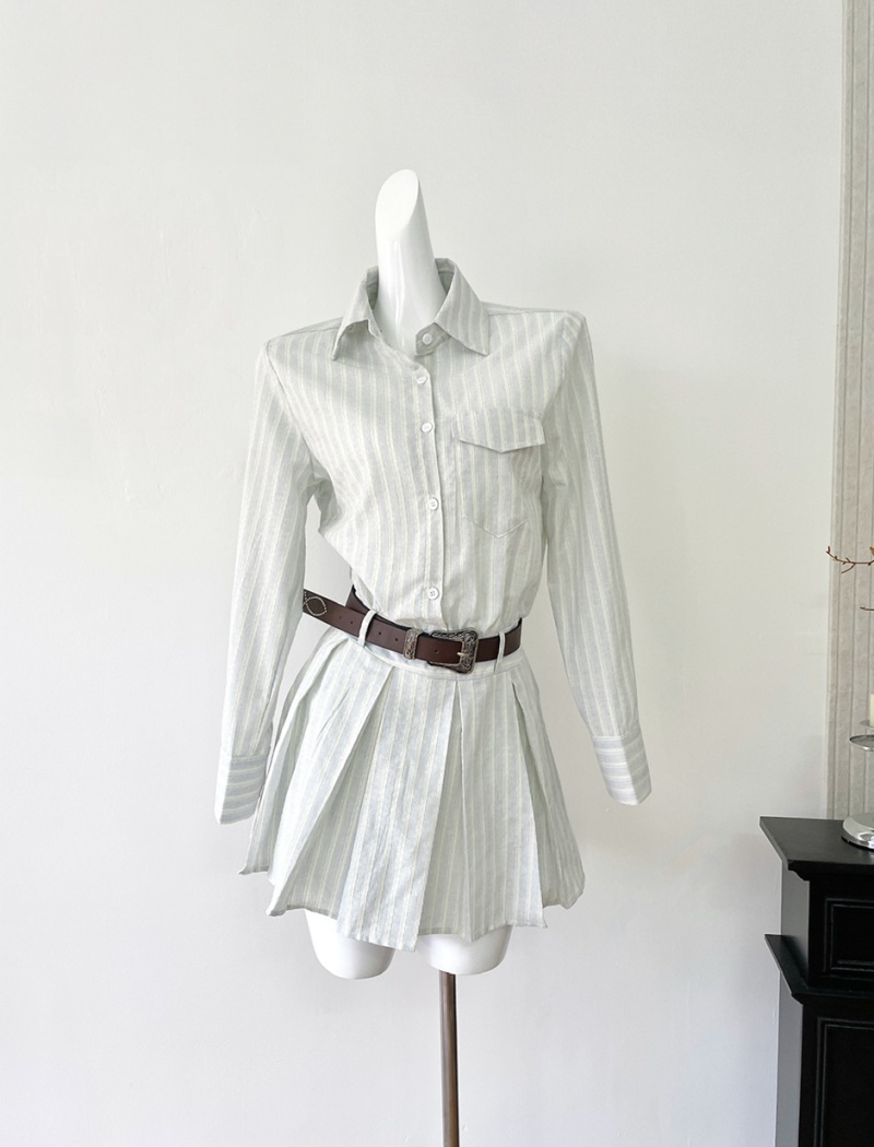 Stripe dress long sleeve shirt