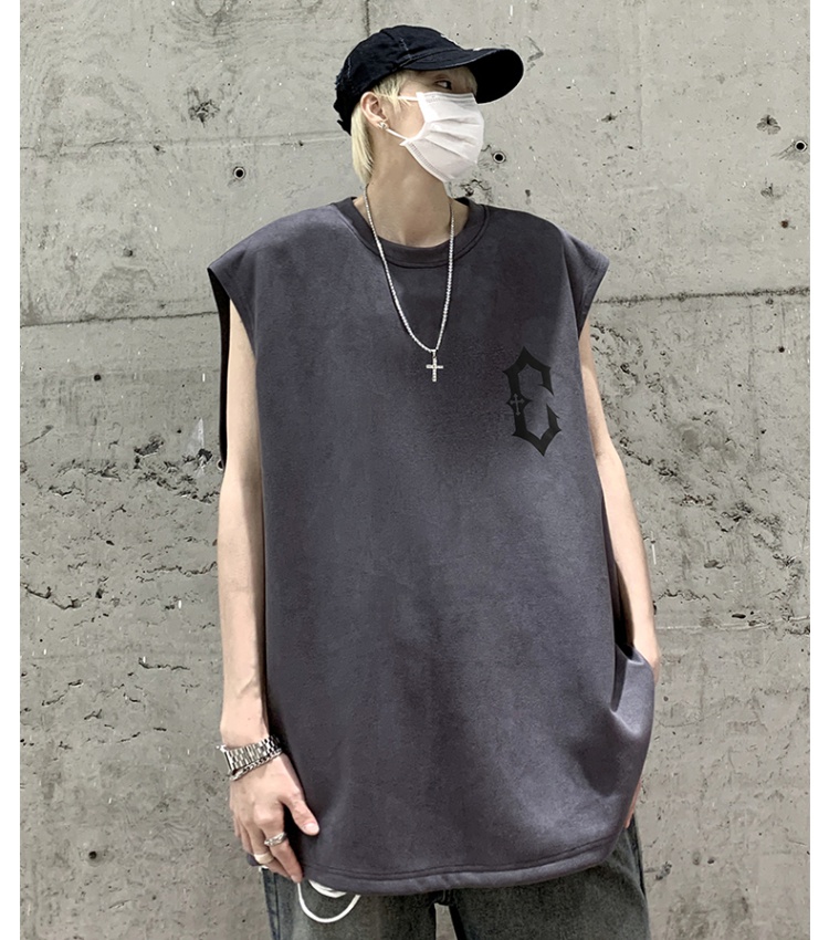 Sports summer suede waistcoat fitness bottoming thin T-shirt