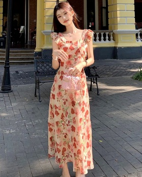 Slim floral vacation summer dress for women