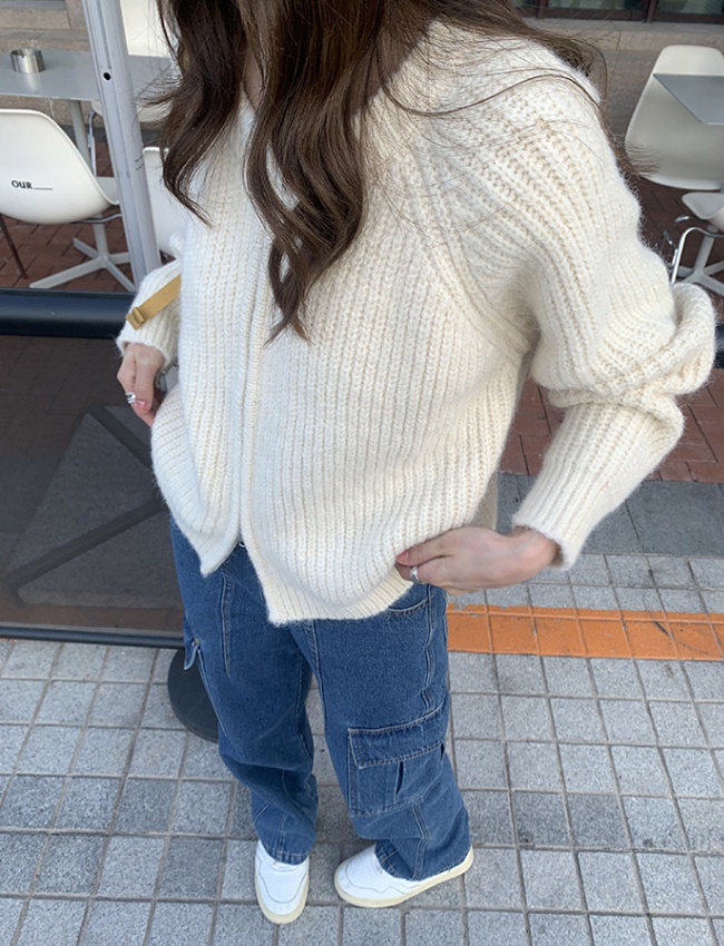 Autumn Korean style knitted sweater simple lazy coat