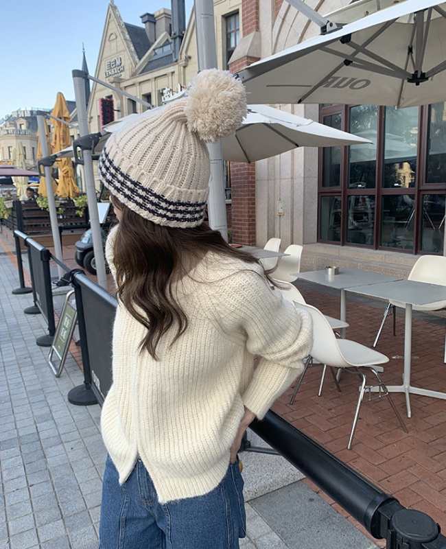 Autumn Korean style knitted sweater simple lazy coat