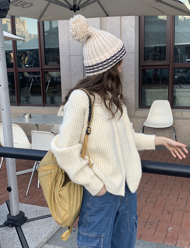 Autumn Korean style knitted sweater simple lazy coat