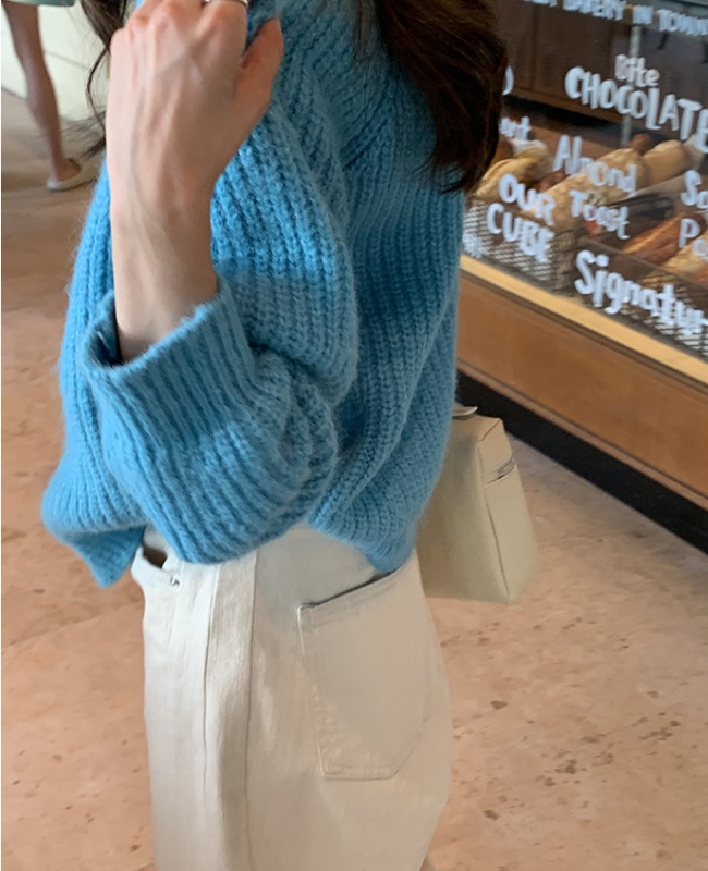 Autumn Korean style knitted sweater simple lazy coat