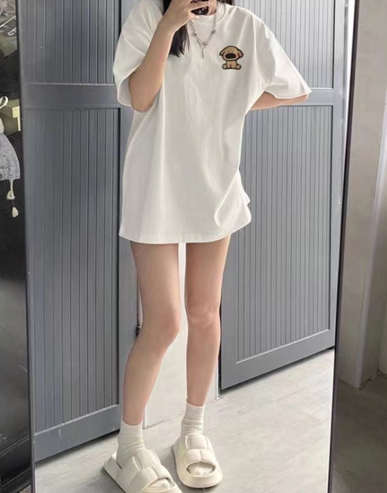 Printing cotton short sleeve loose pure cotton T-shirt