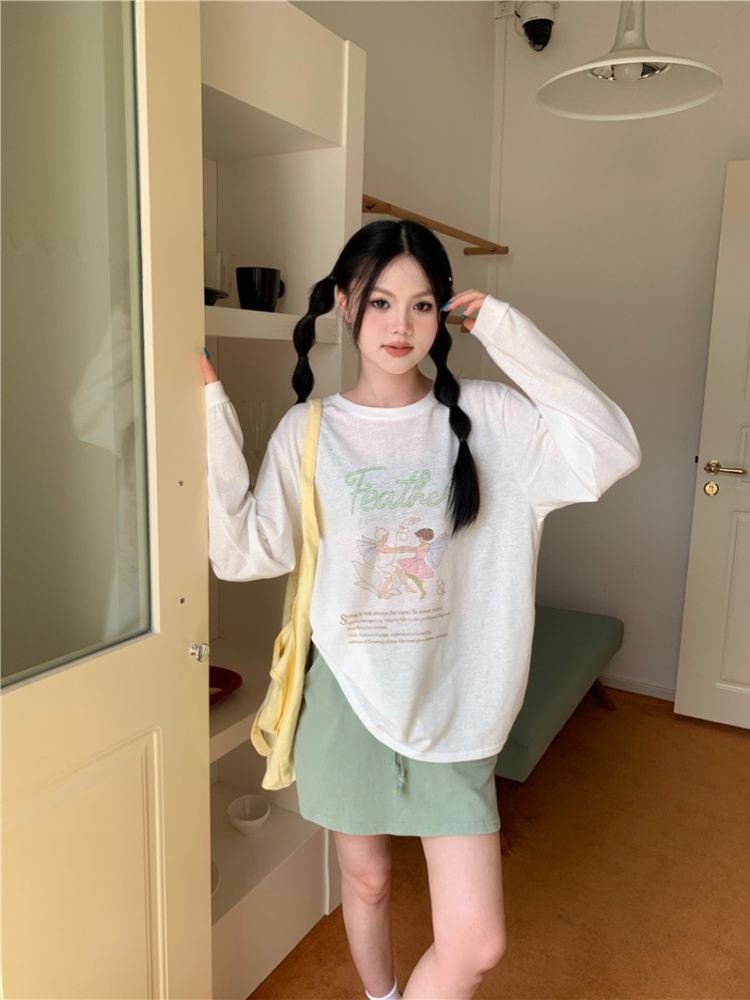 Cartoon Casual lovely long sleeve all-match T-shirt