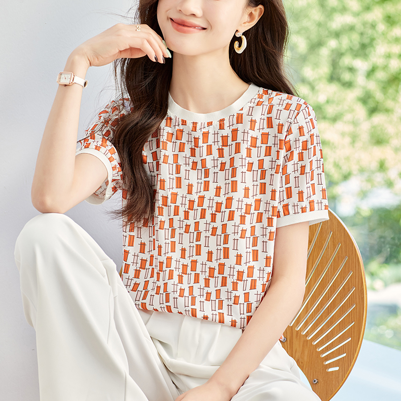 Slim Casual fashion chiffon shirt mixed colors summer T-shirt