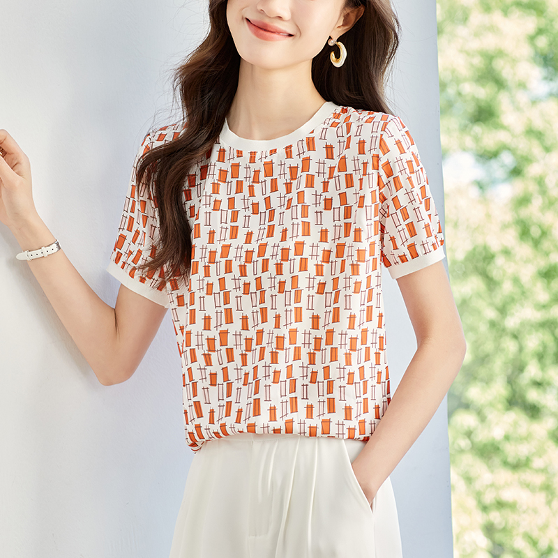 Slim Casual fashion chiffon shirt mixed colors summer T-shirt