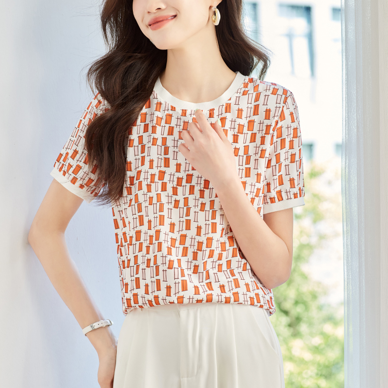 Slim Casual fashion chiffon shirt mixed colors summer T-shirt