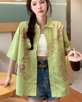 Unique printing shirt niche coat for women