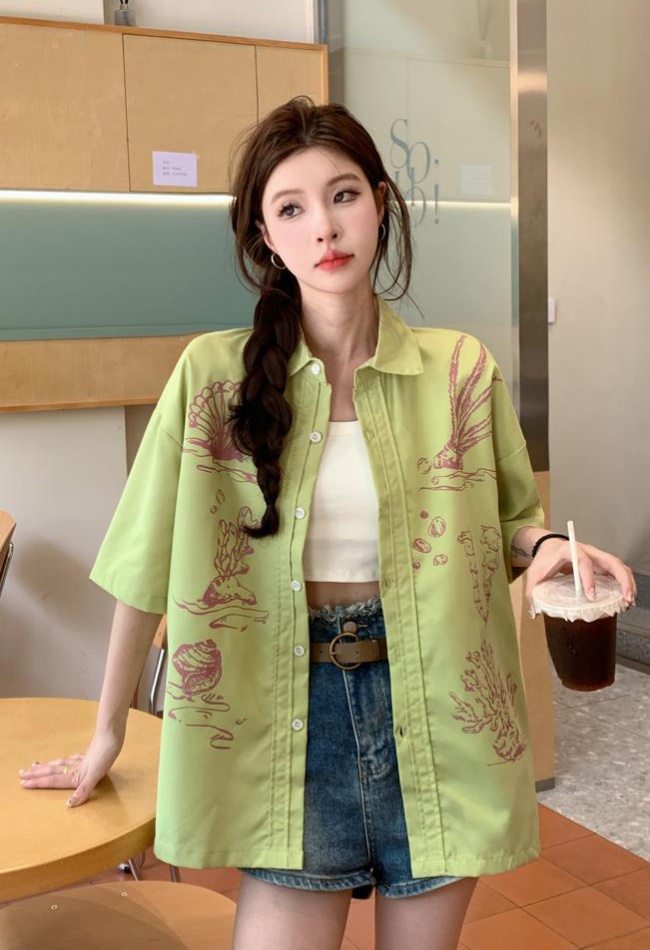 Unique printing shirt niche coat for women