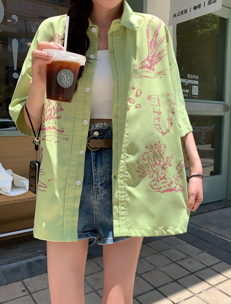 Unique printing shirt niche coat for women