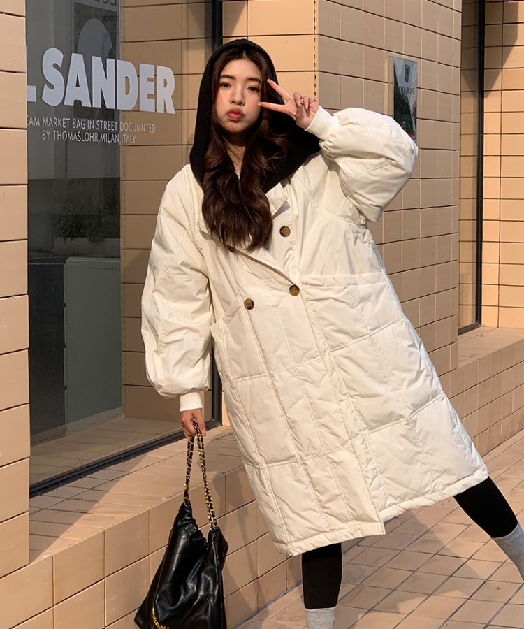 Thick fat down cotton coat splice large yard coat