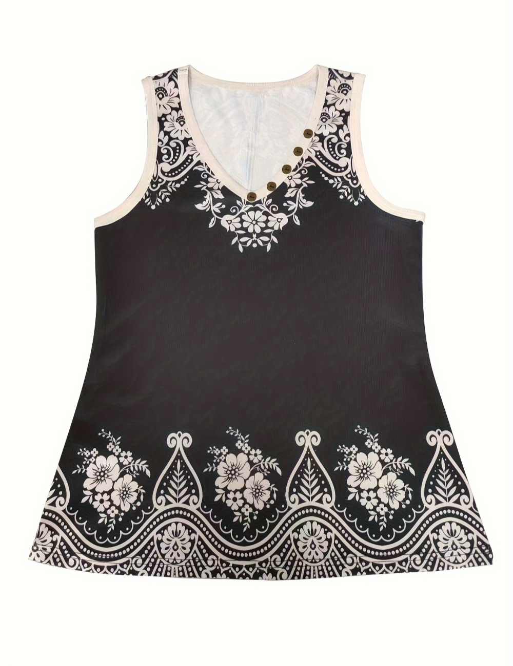 Printing buckle decoration summer sleeveless vest for women