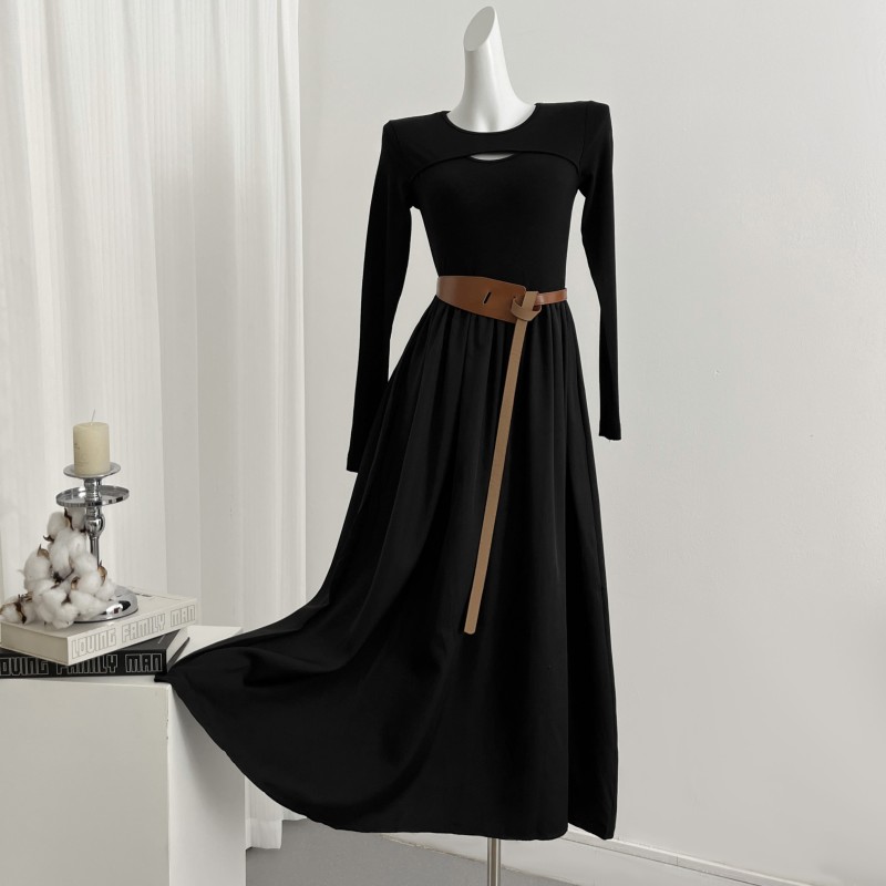 Pure slim autumn dress temperament sexy long dress