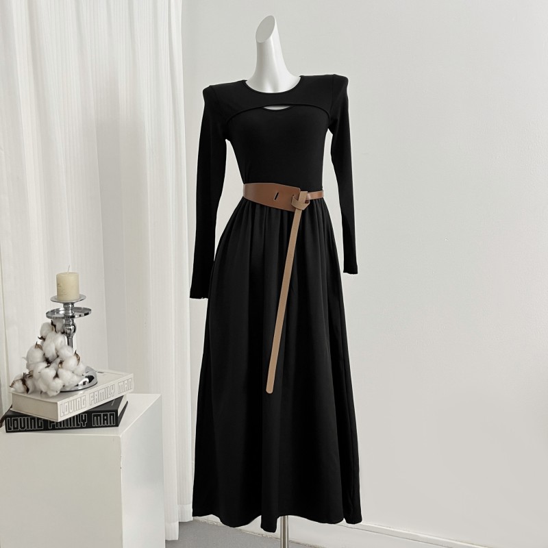 Pure slim autumn dress temperament sexy long dress