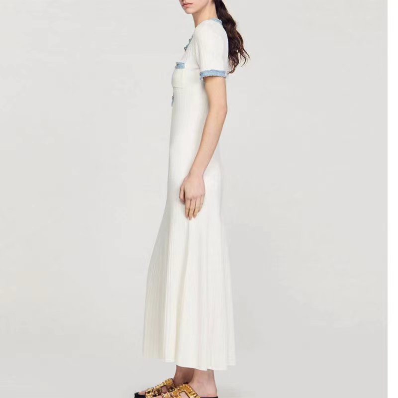 Temperament ladies dress pinched waist long dress