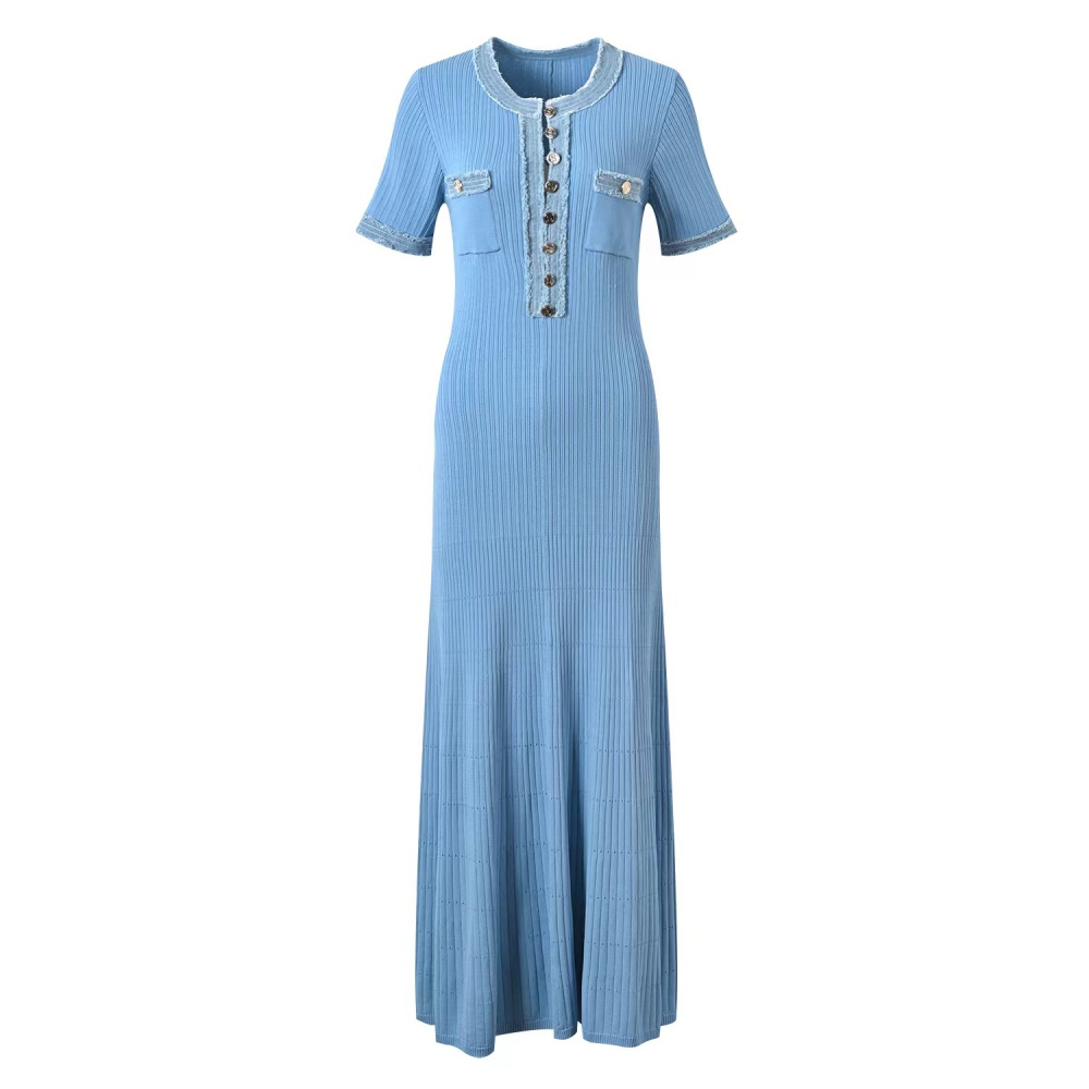 Temperament ladies dress pinched waist long dress