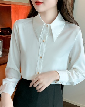 Autumn simple shirt long sleeve chiffon shirt for women