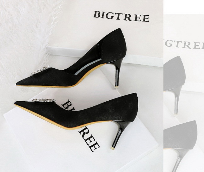 Low fashion banquet fine-root rhinestone buckle shoes