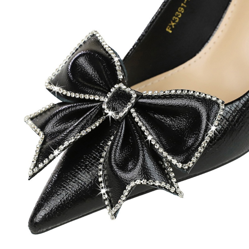 Low high-heeled shoes bow high-heeled shoes for women