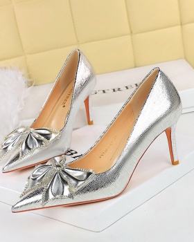 Pointed banquet high-heeled shoes low shoes for women